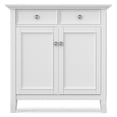 thumbnail image 4 of Simpli Home Amherst 36 inch Wide Solid Wood Transitional Storage Cabinet in White, 4 of 11