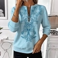 thumbnail image 2 of QQZ Quarter Zip Pullover Sweatshirt For Women, Printed V Neck Sweatshirts Fleece Long Sleeve Women's Fashion Hoodies & Sweatshirts, 2 of 7
