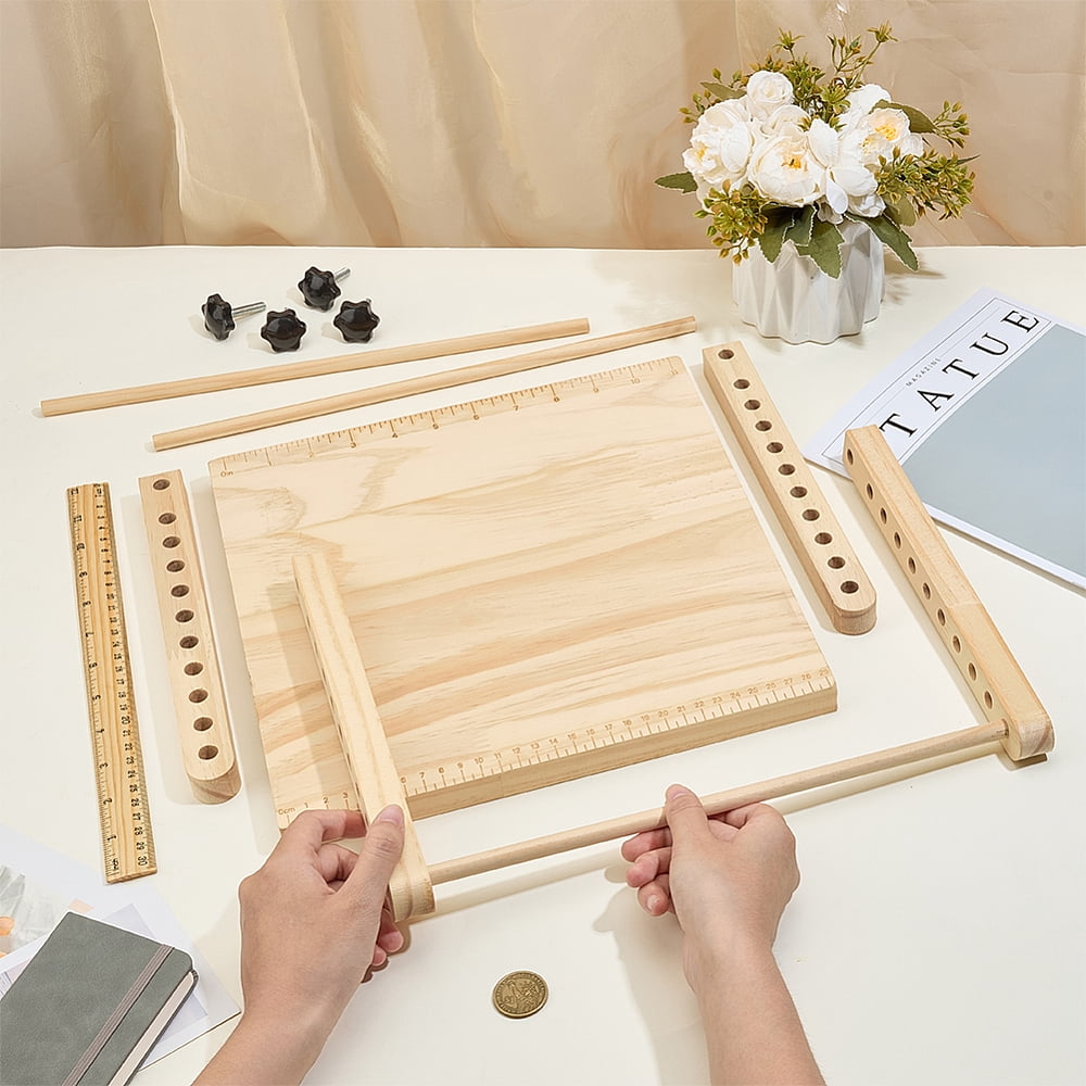 Wood Book Binding Stitching Frame Adjustable Book Folding Stand for DIY Bookbinding Crafts and Supplies 12x12 Inch