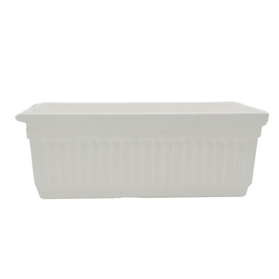 The HC Companies 30-Inch Venetian Window Planter Box with Drain Plug, White