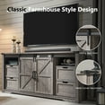 thumbnail image 6 of T4TREAM Farmhouse TV Stand with 4 Drawer for TVs up to 75", Farmhouse Entertainment Center with Adjustable Shelves & Barn Door, Gray, 6 of 8