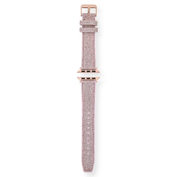 Adult Ladies Blush Gliiter Nylon 2 Pice Silicone Replacement Strap. 38-41MM