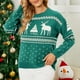 thumbnail image 4 of Suéter de cuello redondo de moda para mujer, suéter navideño de manga larga, suéter informal de cuello redondo, suéter para mujer, 4 of 8