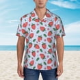thumbnail image 4 of Lsque Strawberries pattern Hawaiian Shirt for Men, Unisex Summer Beach Casual Short Sleeve Button Down Shirts-Medium, 4 of 9