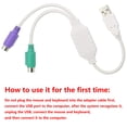 thumbnail image 5 of Cable USB USB a enchufe Adaptador USB activo a doble Adaptador convertidor de teclado y mouse para teclado (blanco), 5 of 5