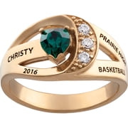 Order Now for 2025 Graduation, Freestyle Women's Heart Birthstone Fashion Class Ring with CZ Sterling Silver, Personalized, High School or College