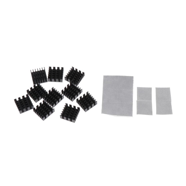 20 PCS Mini Disipador de Calor con Diεntes, Hecho de Material de Aleación de Aluminio de Primera , Gran Conductividad Térmica - Negro, 14x14x6mm Soledad Disipadores de calor de aluminio