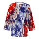 thumbnail image 3 of Camiseta Casual Suelta Del Botón Impreso Del Día de la Independencia de la Mujer de Manga Superior de 3/4 para el Hogar Y el Uso Diario, 3 of 4