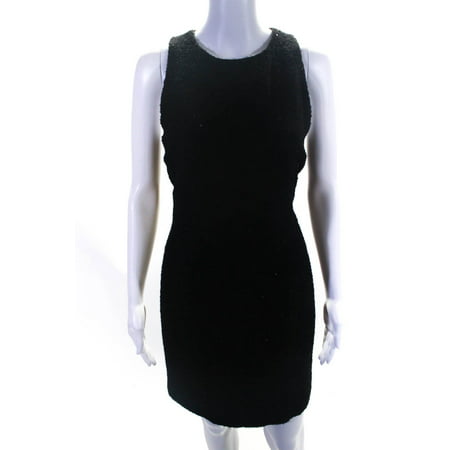 

Pre-owned|Krizia Womens Back Zip Sleeveless Sequin Knit Sheath Dress Black Size IT 42