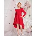 thumbnail image 5 of Arshiner Girls Dresses Ruffle Long Sleeve High Low Flowy Swing Casual Party Dresses with Pockets, 5 of 6
