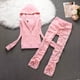 thumbnail image 2 of Y2K NUEVO Chándal de terciopelo para mujer, traje deportivo para primavera/otoño, chándal jugoso, chaqueta con capucha, pantalones deportivos de terciopelo para mujer, 2 of 2
