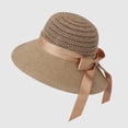 thumbnail image 7 of HONHUZH Summer Hats Womens Crochet Bucket Sun Hat With Bow Wide Brim Breathable Summer Beach Cap, 7 of 7