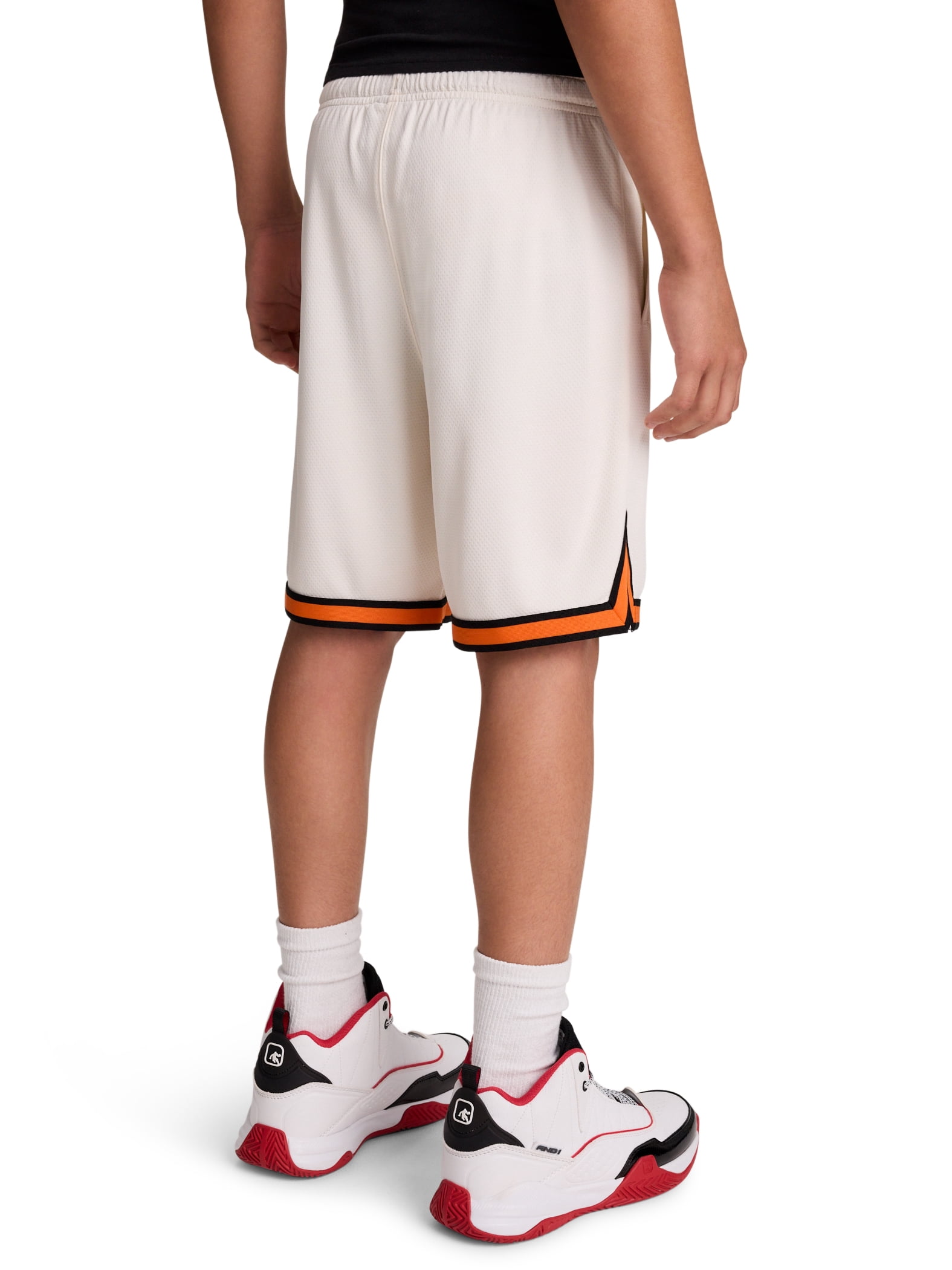 AND1 Boy's Athletic Platinum Short, 8" Inseam, Sizes 4-18