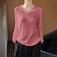 thumbnail image 6 of ClodeEU Women's Lightweight V Neck Long Sleeve Knit Top ,Casual Comfort Pullover Blouse ,Women's Plus M, 6 of 6