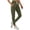 Army Green, variant on PULI Women's Cotton Jogger Sweatpants, Ribbed Splicing Lounge Pants, Tapered Athletic Workout Joggers with Zipper Pocket