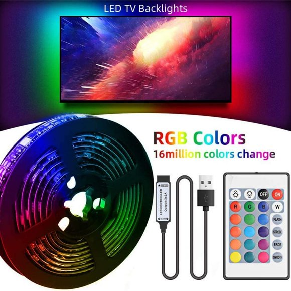 MesaSe LED Lights for Bedroom  RGB LED Strip Lights for Living Room  Party Decor with Dimmable Lighting  Bright Adjustable Colors  Adhesive Backing