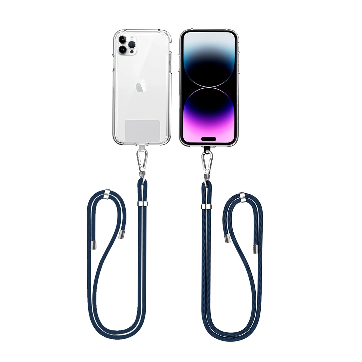 Smartphone Lanyard Strap with Built-In Card Holder - Blue