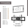 thumbnail image 4 of Tcbosik TV Cabinet, Height Adjustable Tempered Glass TV Stand for 32"-65", Max 600x400mm, Holds up to 110lbs, Black, 4 of 10