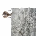 thumbnail image 5 of Half Window Curtain 36 Inches Long, Grey Flowers Window Treatment Curtain Drapes, Spring Floral Modern Oil Painting Art Small Tier Curtains for Bathroom Over Sink, 27.5"x36", 2 Panels, 5 of 7