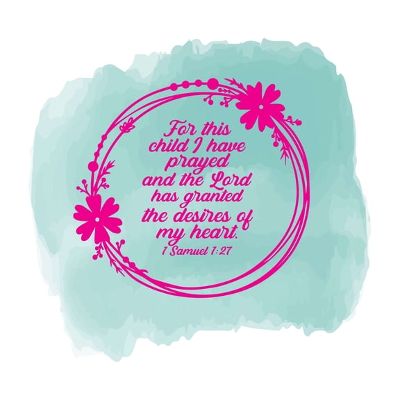 Children Granted The Desires Of My Heart Uplifting Quote Wall Decal Decoration For This Child I Have Prayed 1 Samuel 1:27 Bible Verse Lasts Years and Easily Removable - Size: 30 In(W) x 27 In(H)