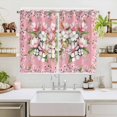 thumbnail image 2 of Pink Orchid Flowers Kitchen Curtains Window Panels, Vintage Floral Leaves Plants Spring Insulated Window Treatment Curtain, Grommet Curtains for Bedroom/Living Room/Bathroom, 2 Piece 52"Wx72"L, 2 of 8