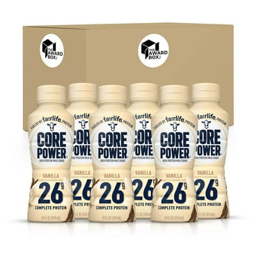 Core Vanilla Power Elite Failrlife High Protein Shakes Vanilla 14 Oz. 6 Bottles in The Award Box Packaging 26 Grams