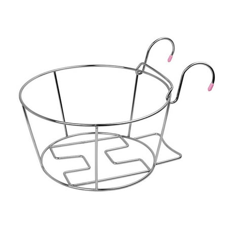 

Handrail Hanging Succulent Flowerpot Bracket Stainless Steel Planter Pot Holder Planter Supporting Flowerpot Shelf Bonsai Hanging Basket(Silver)