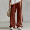 thumbnail image 5 of Admvng Women's Side Button Striped Wide Leg Pants Casual High Waist Lightweight Daily Trousers, 5 of 6