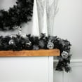 thumbnail image 3 of Northlight Pre-Lit LED B/O Iced Christmas Garland - 6' x 9" - Black - Warm White Lights, 3 of 6