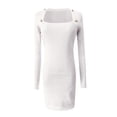 thumbnail image 5 of Gibobby Vestidos de sueter para mujer Vestido de suéter de punto sexy para mujer en otoño e invierno.(Blanco,G), 5 of 5