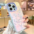 thumbnail image 7 of for iPhone 14 Pro Case, Laser Bling Glitter Sparkly Cow Cute Pattern Phone Case Screen Protector Cute Pattern Designed for iPhone 14 Pro Case Girls Women -Purple, 7 of 7
