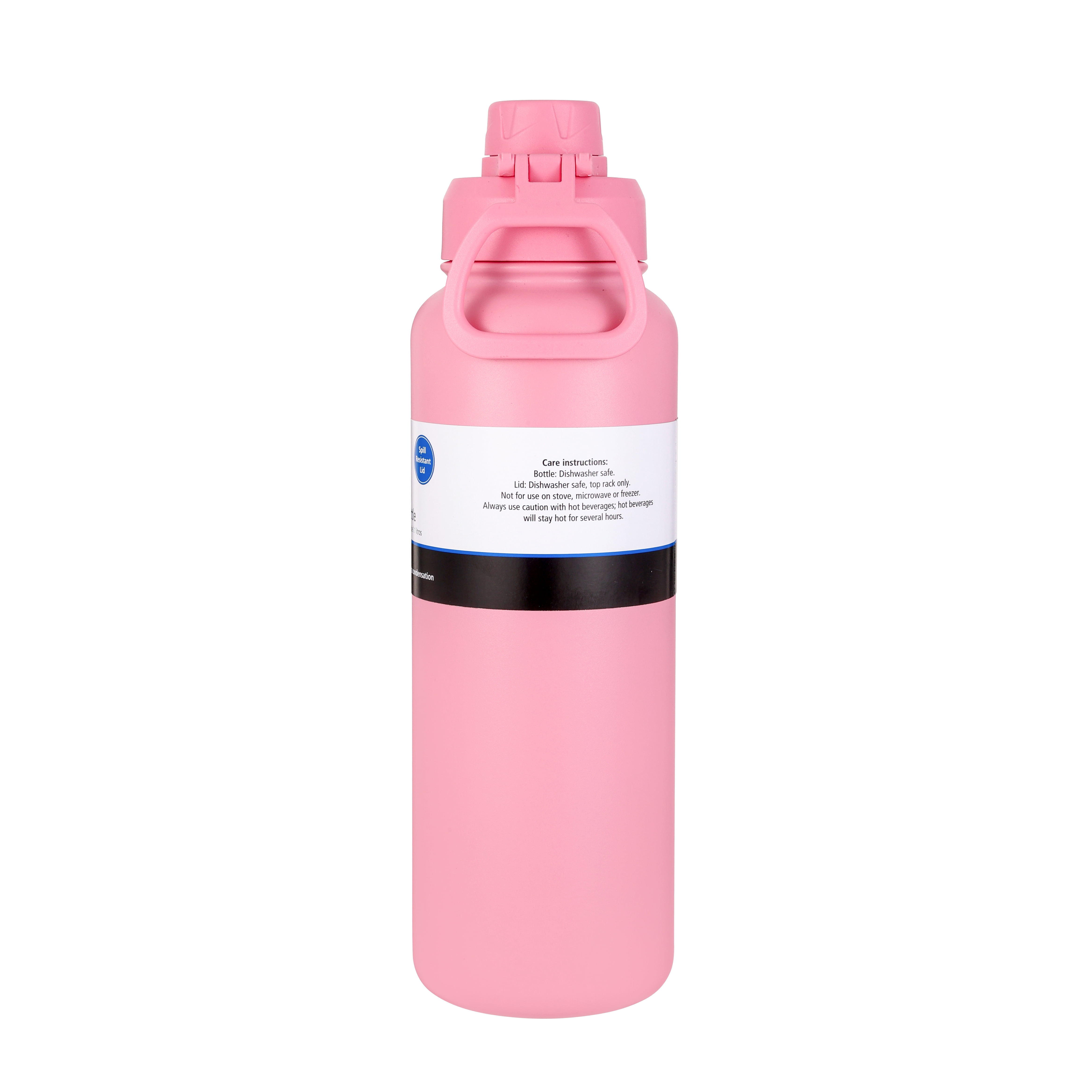 Mainstays 40 oz Pink Stainless Steel Double Wall Water Bottle