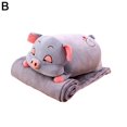 thumbnail image 1 of Pig Doll Animal Pillow Quilt 2 In 1 Car Cushion Multi-Function Blanket` G4Q3, 1 of 9