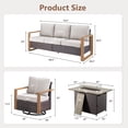 thumbnail image 4 of POCASSY Patio Furniture Set with Fire Pit, 4-Piece Wicker Outdoor Conversation Set with Swivel Glider Patio Chairs and 43" Propane Firepit Table, Luxury Outdoor Patio Fire Pit Set for Porch, Deck, 4 of 13