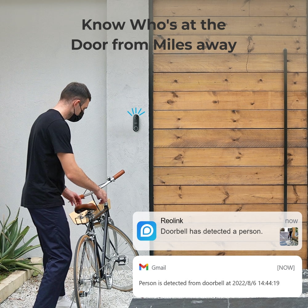 Reolink 2pcs Doorbell Camera 5G/2.4GHz WiFi Chime, 5MP Night Vision, 180° Motion Human Detection, 2 Way Talk, Local Storage Google Assistant