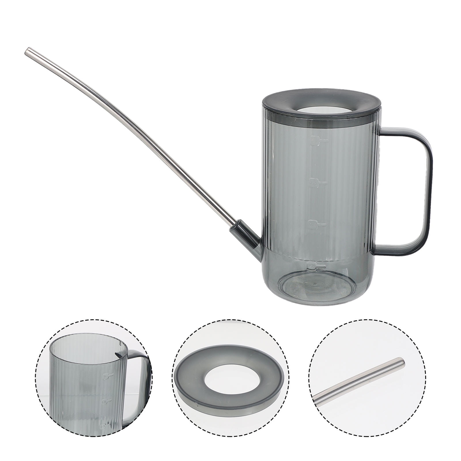 RENACLIPY Grey Plastic Watering Can with Spout for Indoor and Outdoor Garden Plants, 1 Piece Watering Kettle