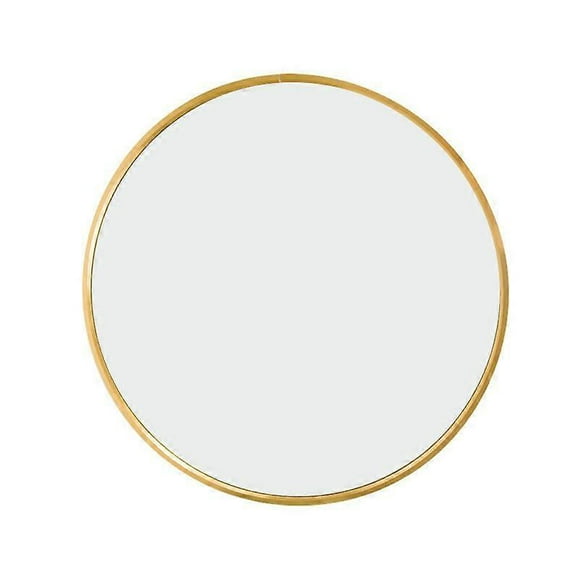 Round Wall-mounted Bathroom Mirror Makeup Dressing Mirror Frame Mirror Suitable for Bathroom Living Room Bedroom (50cm, Gold)