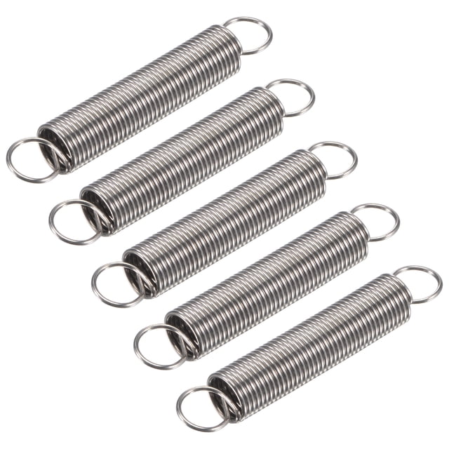Unique Bargains 1mmx10mmx60mm Ressort de Compression Prolongée, Capacité de Charge de 3,4 Lbs, Argent, Pack de 5