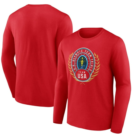 Men's Red USA Swimming 2024 U.S. Olympic Team Trials Circle City Laps Long Sleeve T-Shirt