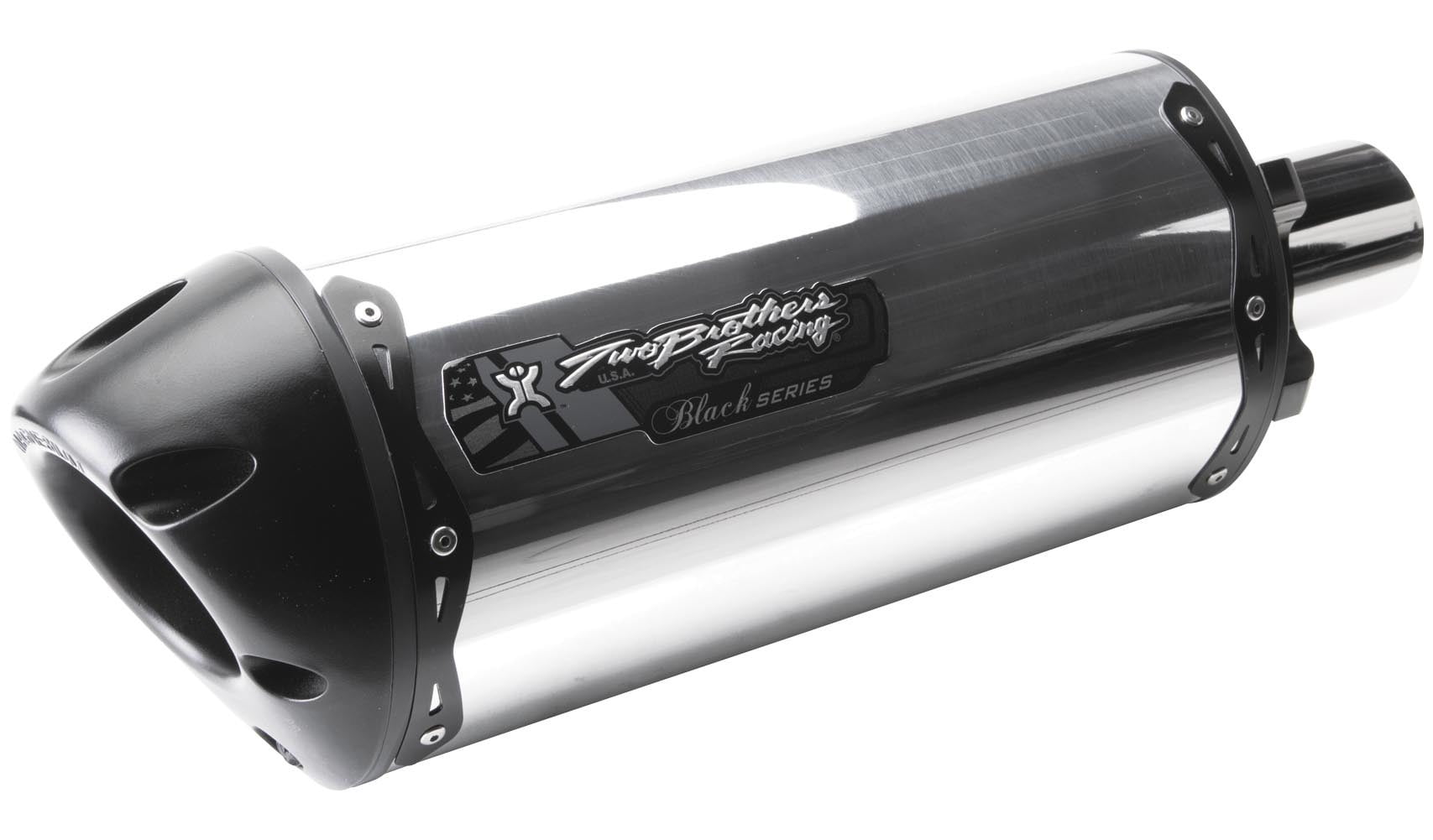 005-1470406V2-B Two Brothers Racing Black Series M-2 Aluminum Canister Slip-On Exhaust System