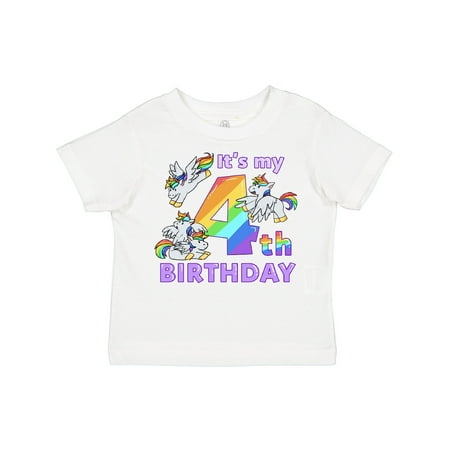 

Inktastic It s My 4th Birthday Unicorn Gift Toddler Boy or Toddler Girl T-Shirt