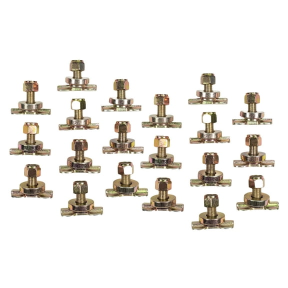 20 Pack L Track Double Lug Threaded Stud Fitting - Heavy Duty L-Track Bolt Down Anchor Points, WLL #1833 lbs - L Track Rail Tie Down Anchor for Enclosed Trailers, Cargo Vans