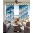thumbnail image 4 of Blue Waves Coastal Blackout Curtains, Light Blocking Print Window Curtains, Summer Beach Nautical Ocean Thermal Insulated Window Drapes for Living Room Kitchen Cafe 2 Panels, 104"W x 84"L, 4 of 9