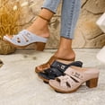 thumbnail image 5 of SACFOF Womens Open Toe Sandals Summer Casual Non Slip Slippers Orthopedic Chunky Low Heels Open Toe Casual Summer Dressy Walking Beach Slippers Hollow Out Shoes, 5 of 6