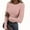 B007-Pink, variant on Womens Long Sleeve Stretch Crewneck Ribbed T-Shirt Slim Fit Casual Basic Tops