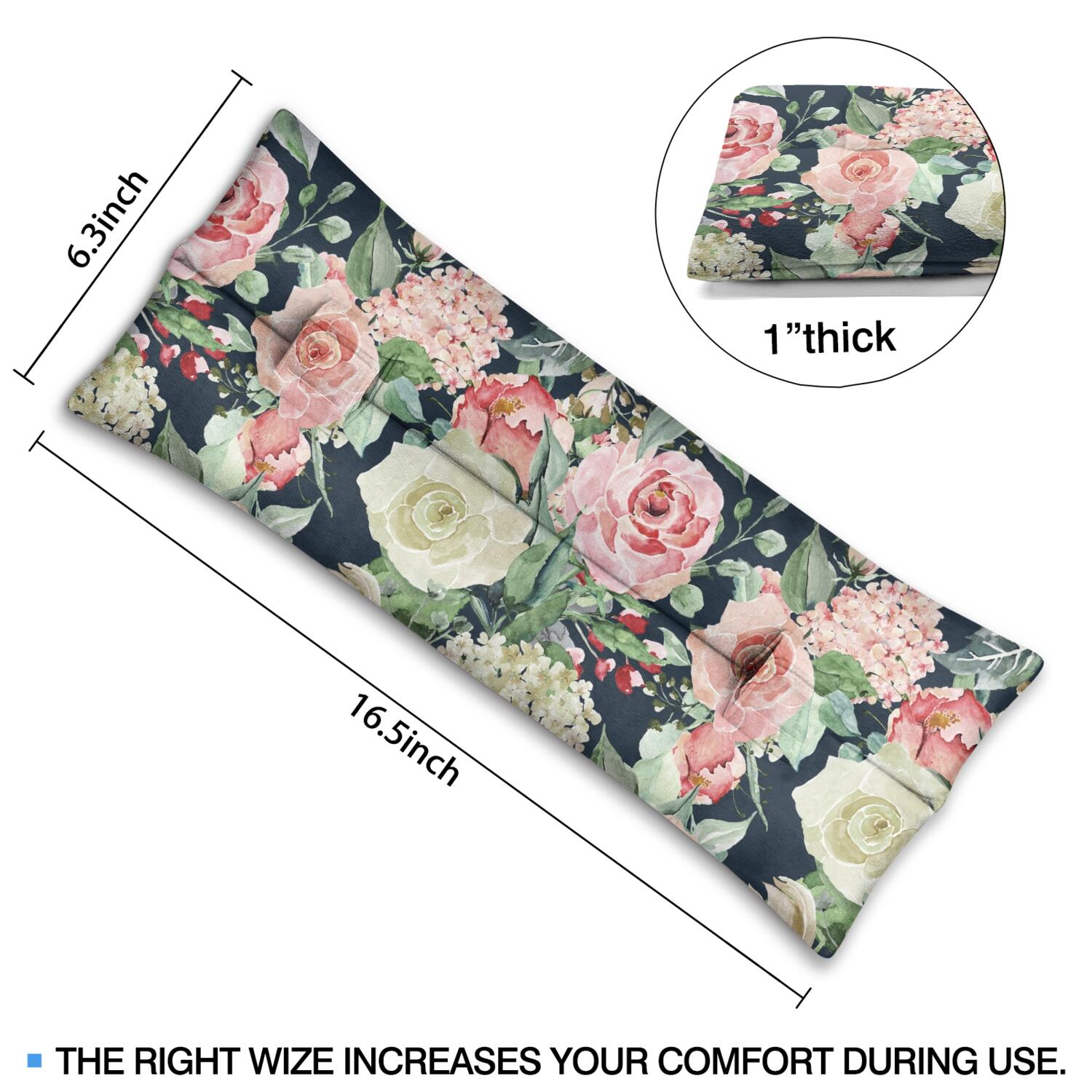 Farmhouse Bright Colorful Seat Belt Pillow - Romantic Floral Post Surgery Comfort Cushion