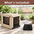 Dog Crate for Medium Large Dogs, Tan, 42.0"L x 28.0"W x 31.0"H, Indoor ...