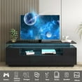 thumbnail image 2 of Modern LED TV Stand for 75 inch TV, Black Entertainment Center with LED Lights and 4 Storage Cabinets, High Gloss Media TV Console with Drawer for Living Room, Bedroom, 2 of 9