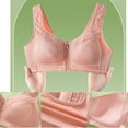 thumbnail image 7 of Riecok Everyday Bras for Women Wireless Front Closure Gathered Soft Breathable Daliy Sport Bras Pink 40, 7 of 7