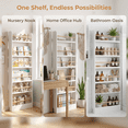 thumbnail image 6 of VGBYUJ 6 Tier Behind The Door Bookshelf, 70" Thin Narrow Bookshelf, Space Saving Wall Book Shelf Coner Bookshelf, White, 6 of 9